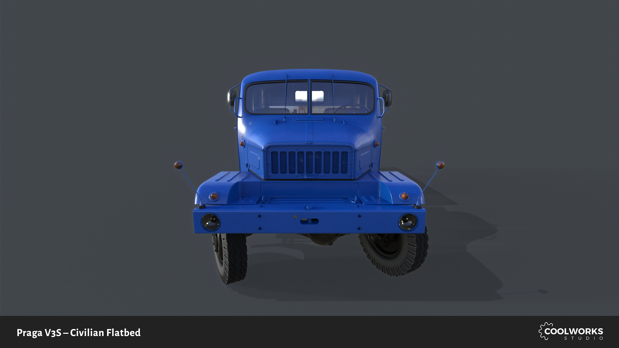 PV3S Truck Flatbed Set Low-poly 3D model_113