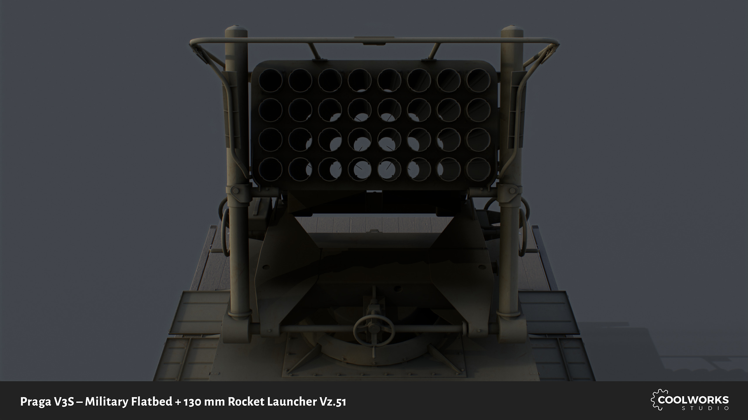 PV3S Truck Flatbed Set Low-poly 3D model_22