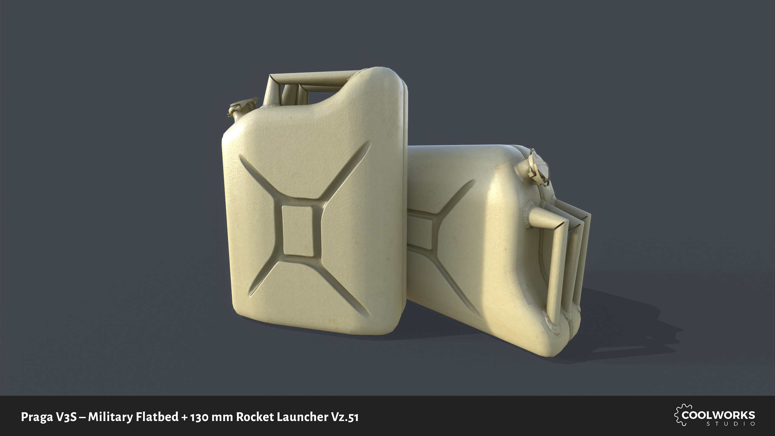 PV3S Truck Flatbed Set Low-poly 3D model_83