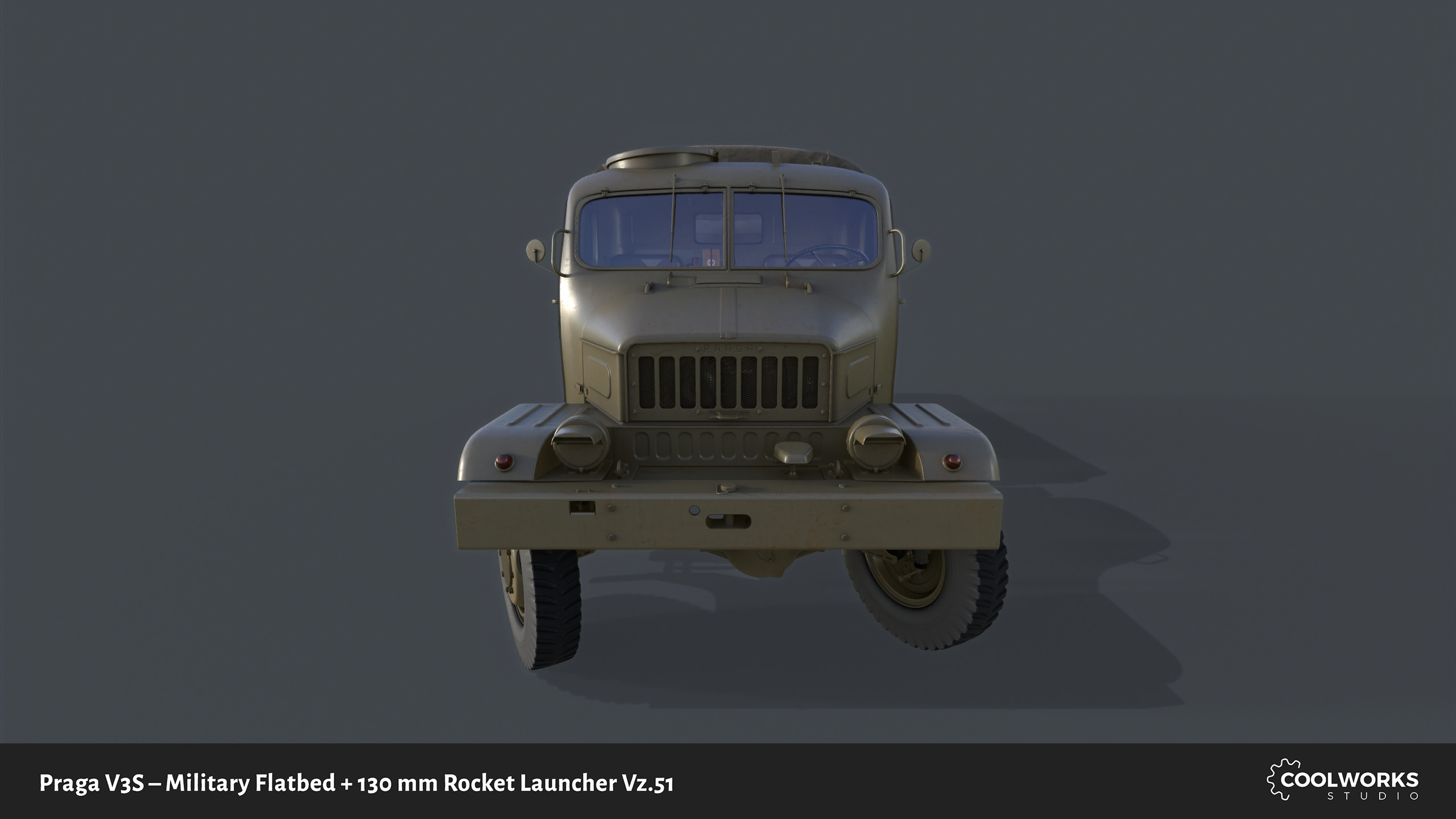 PV3S Truck Flatbed Set Low-poly 3D model_12