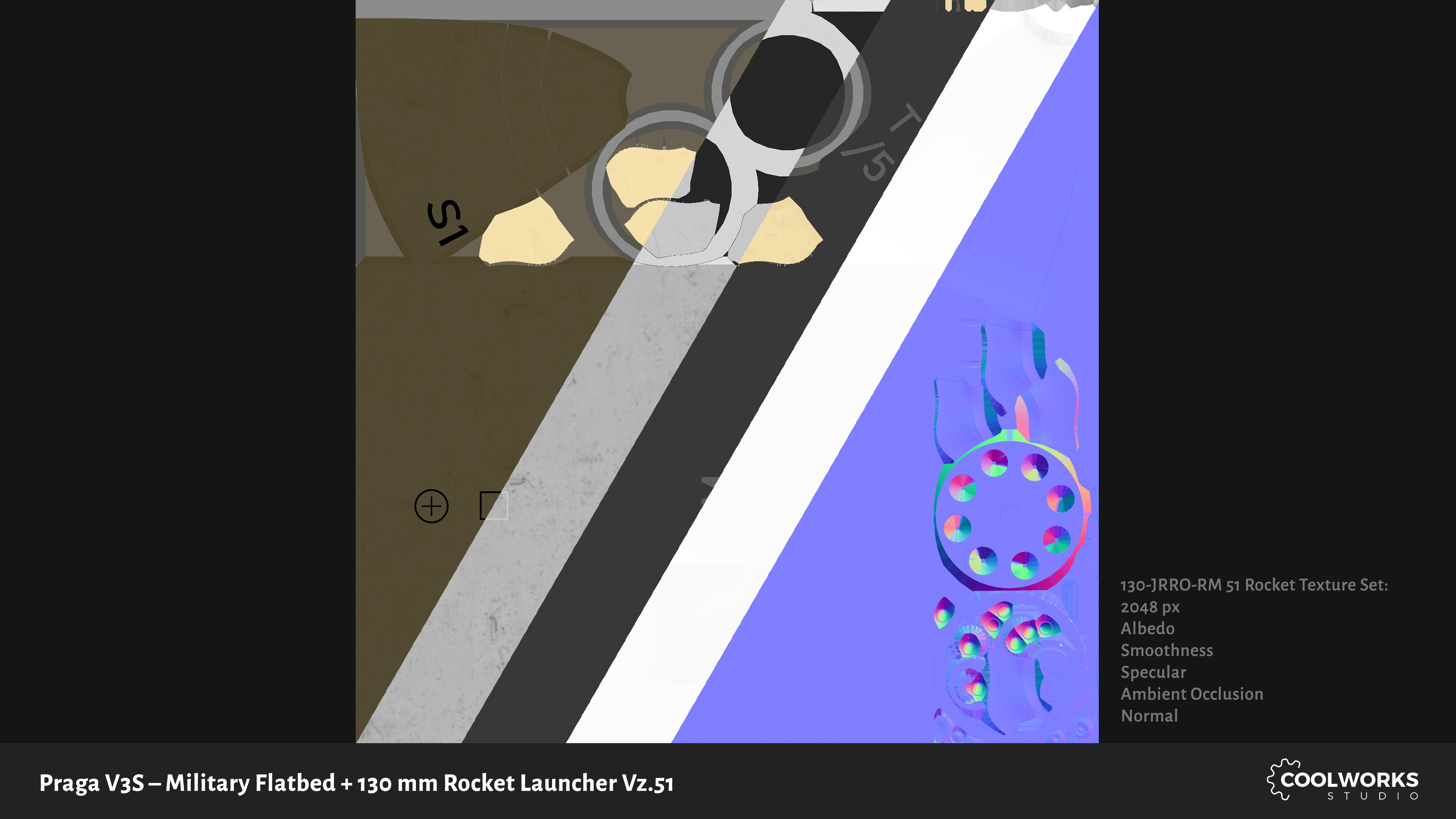 PV3S Truck Flatbed Set Low-poly 3D model_51