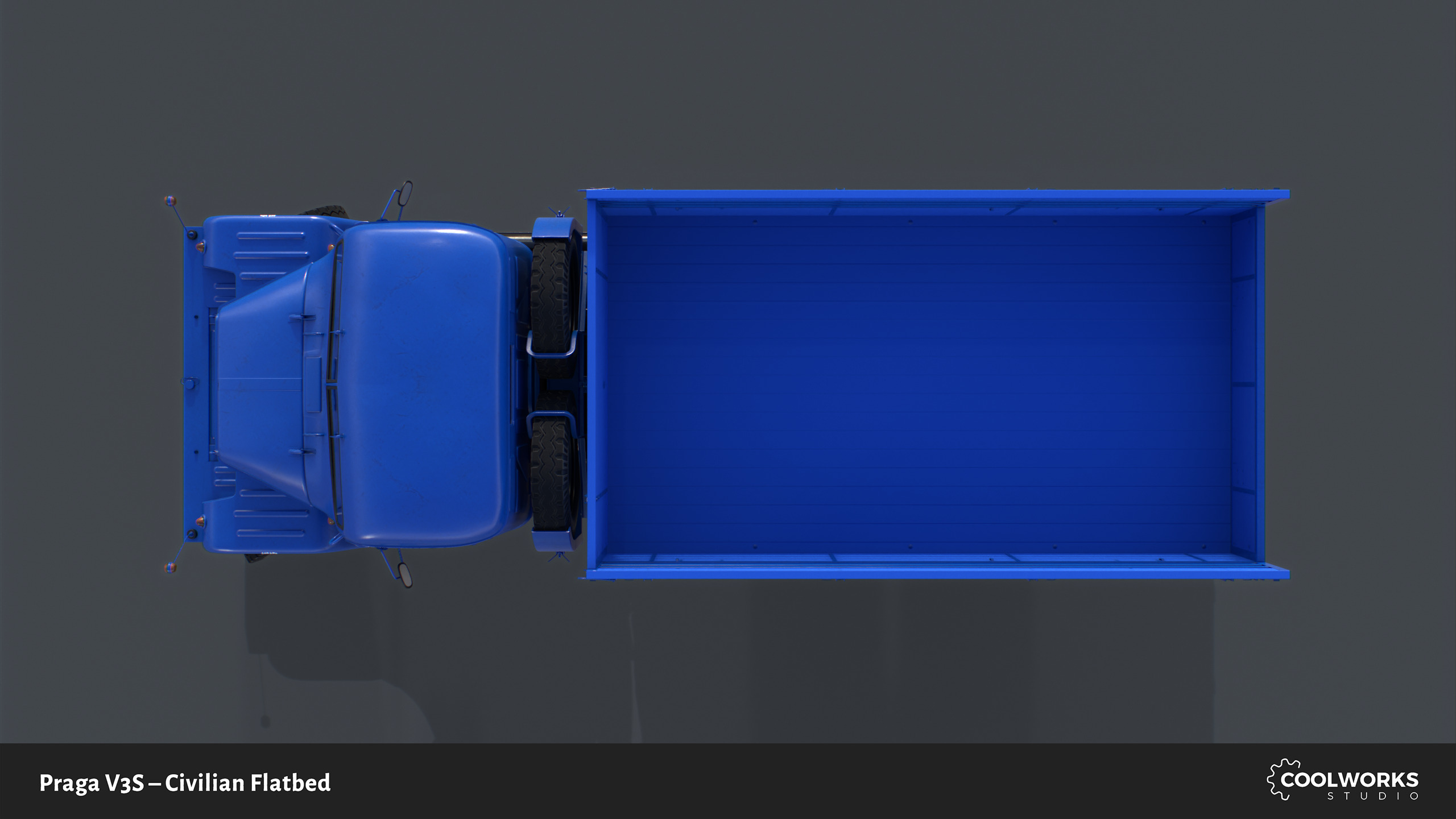 PV3S Truck Flatbed Set Low-poly 3D model_105