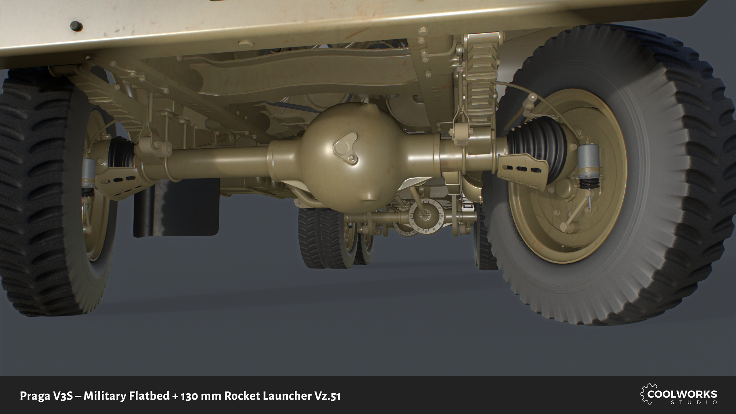 PV3S Truck Flatbed Set Low-poly 3D model_14