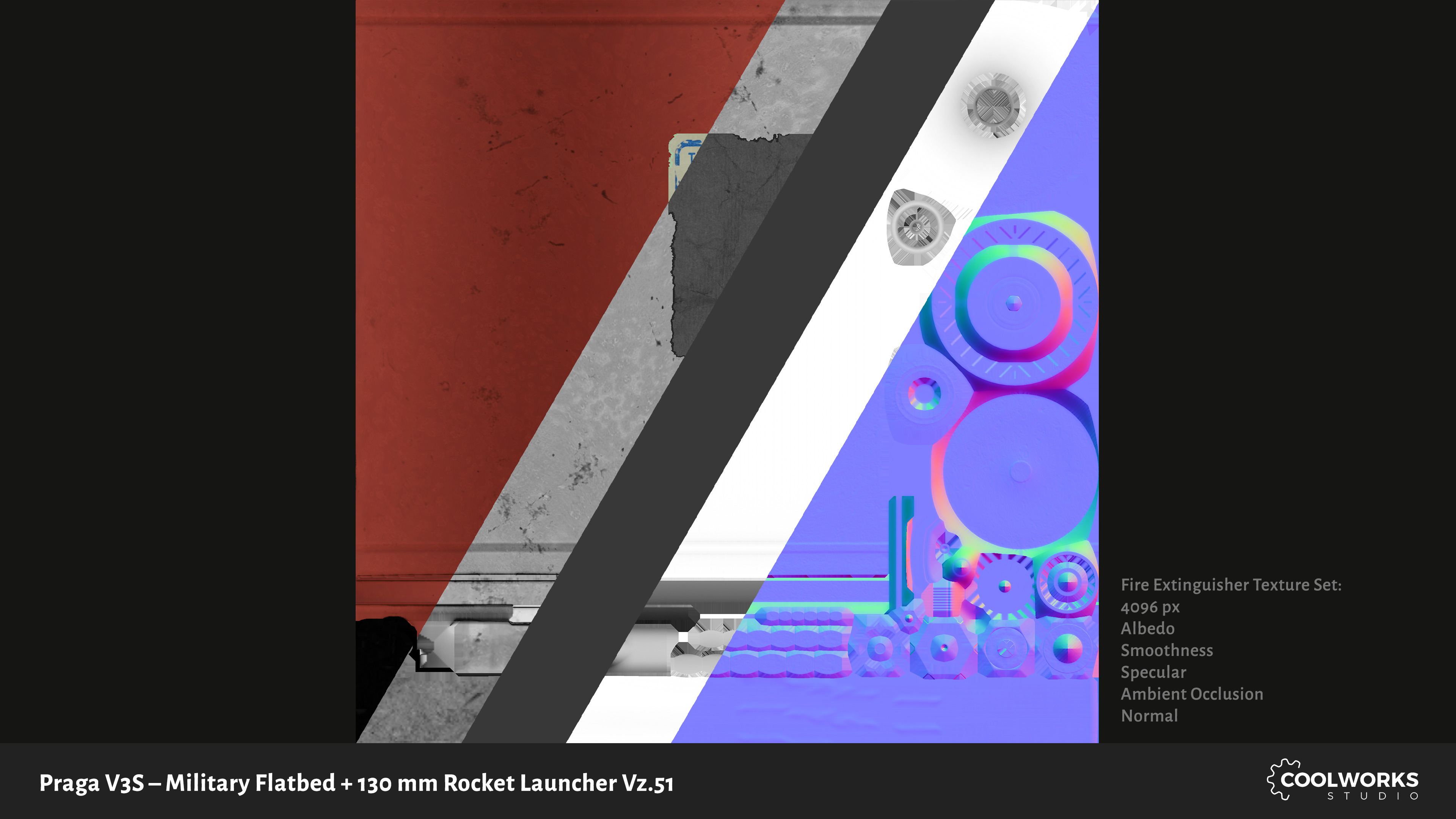 PV3S Truck Flatbed Set Low-poly 3D model_101