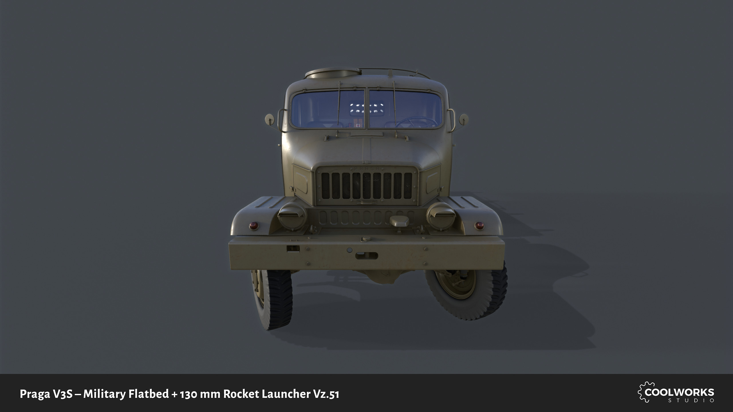 PV3S Truck Flatbed Set Low-poly 3D model_21