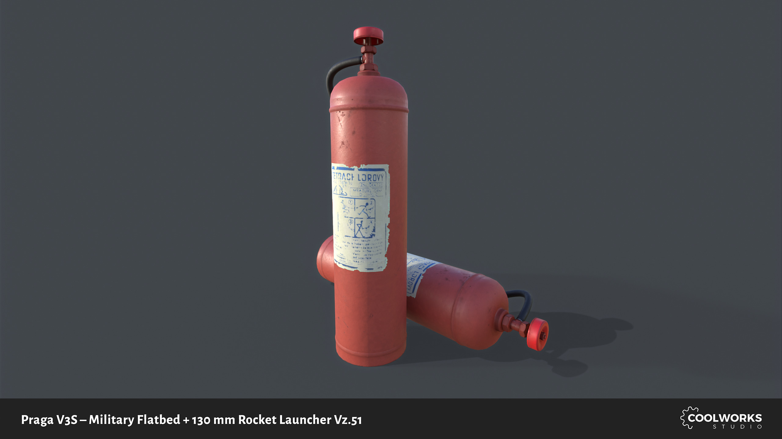 PV3S Truck Flatbed Set Low-poly 3D model_31