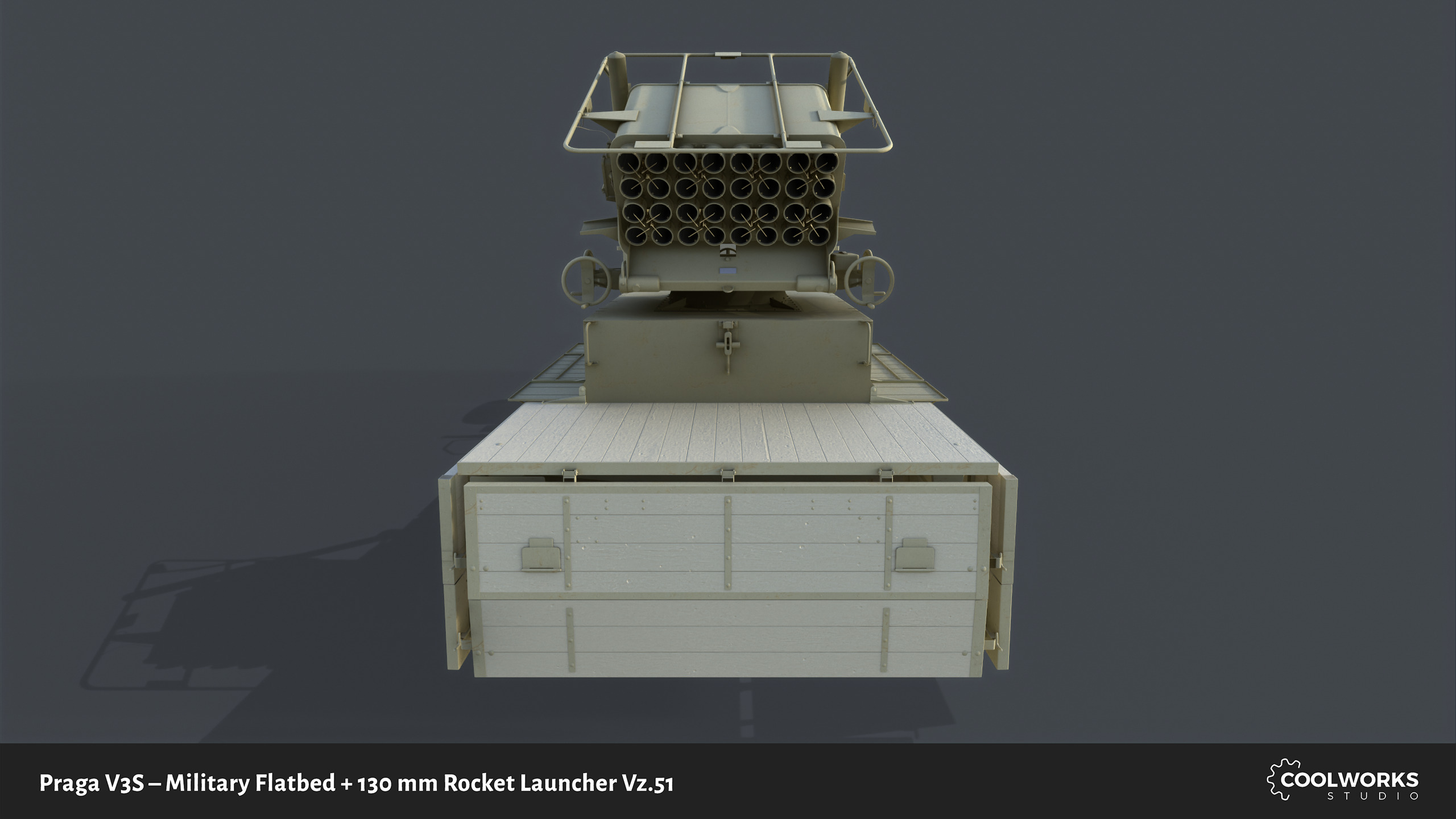 PV3S Truck Flatbed Set Low-poly 3D model_77