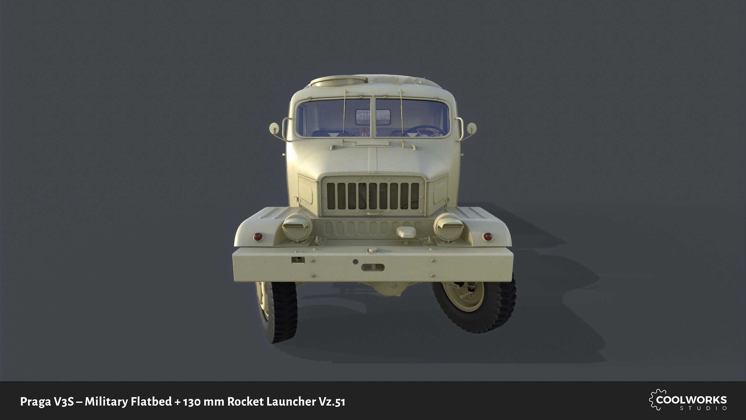 PV3S Truck Flatbed Set Low-poly 3D model_63