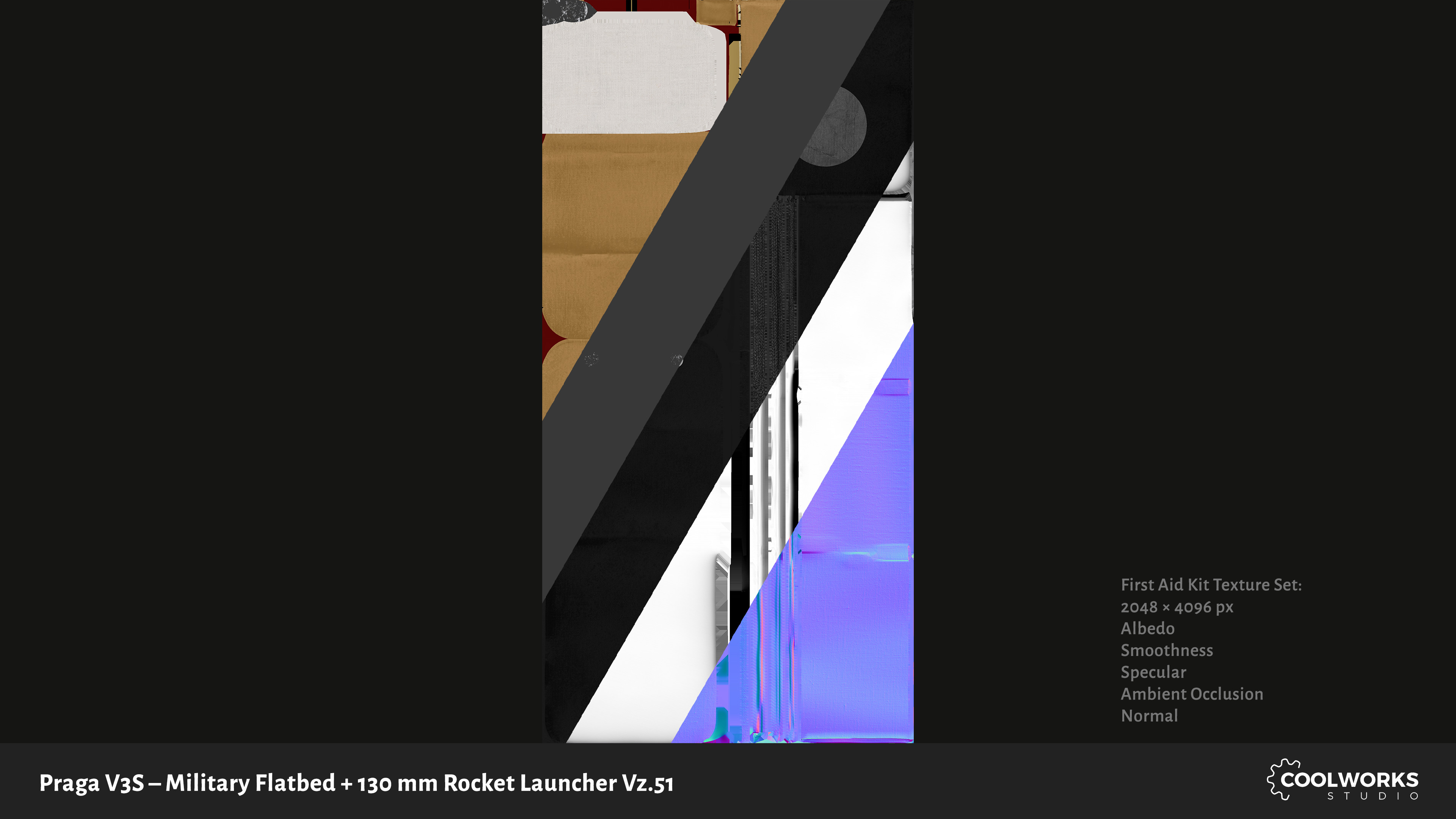 PV3S Truck Flatbed Set Low-poly 3D model_100