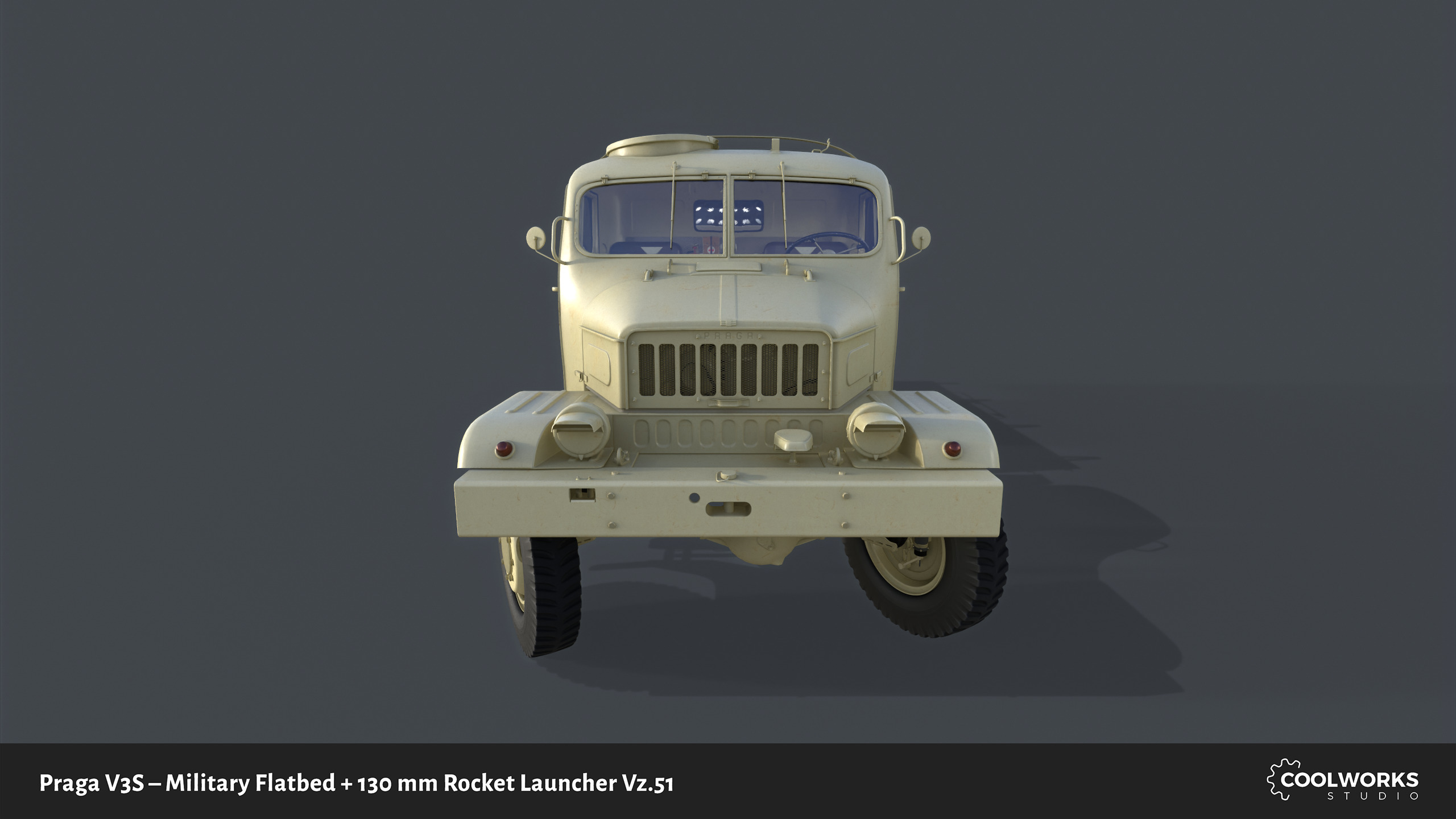 PV3S Truck Flatbed Set Low-poly 3D model_72