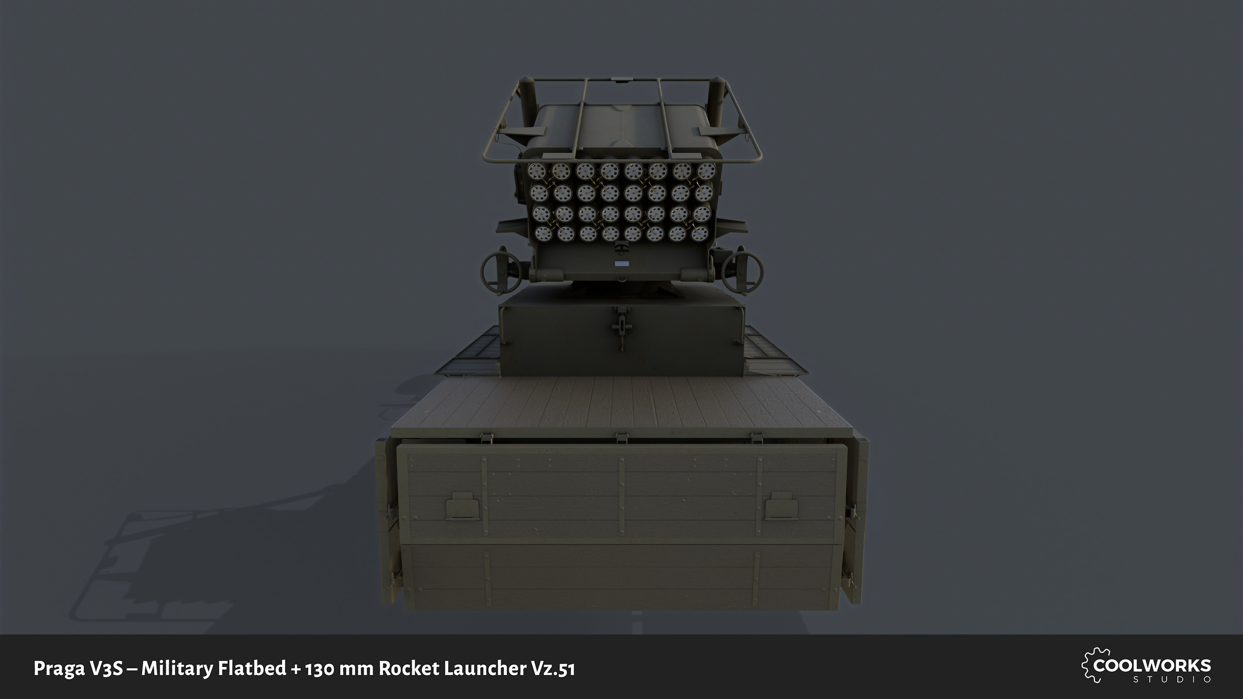 PV3S Truck Flatbed Set Low-poly 3D model_26