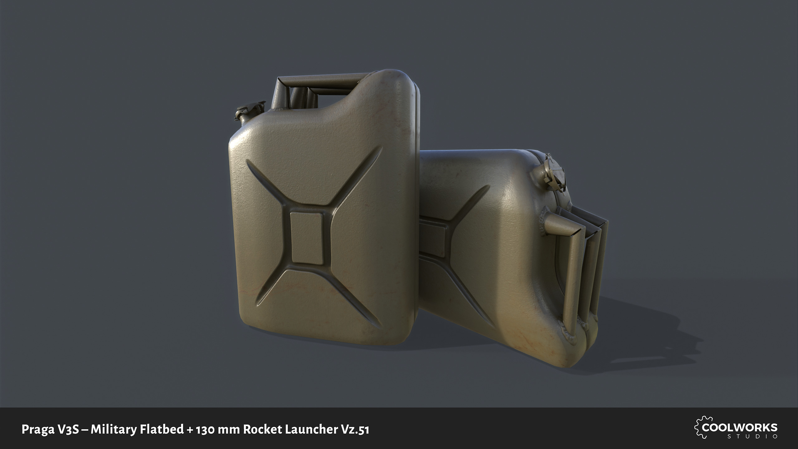 PV3S Truck Flatbed Set Low-poly 3D model_32