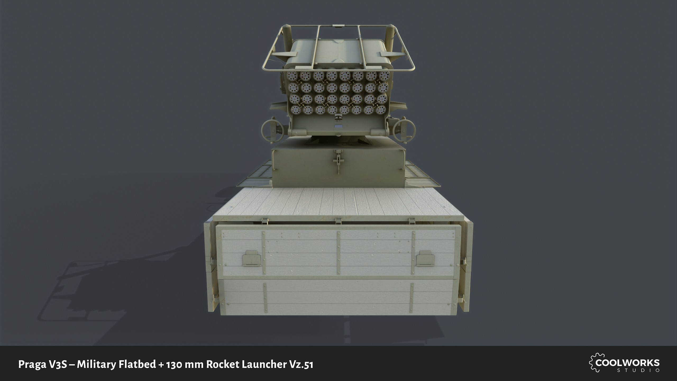 PV3S Truck Flatbed Set Low-poly 3D model_78