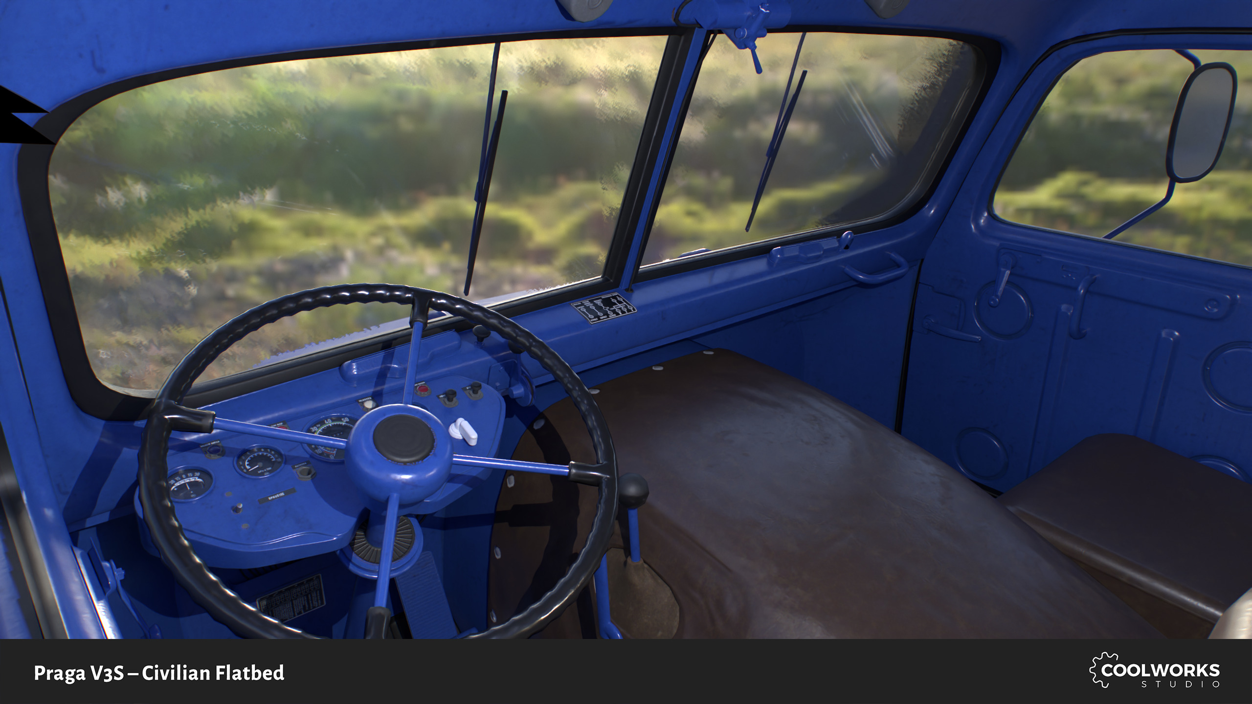 PV3S Truck Flatbed Set Low-poly 3D model_112