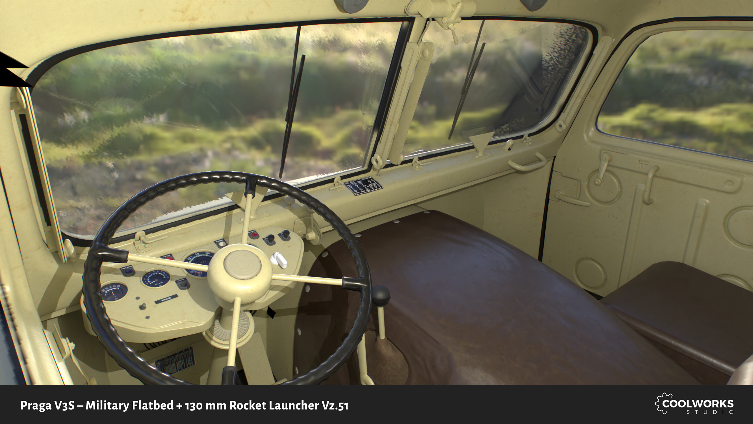 PV3S Truck Flatbed Set Low-poly 3D model_62