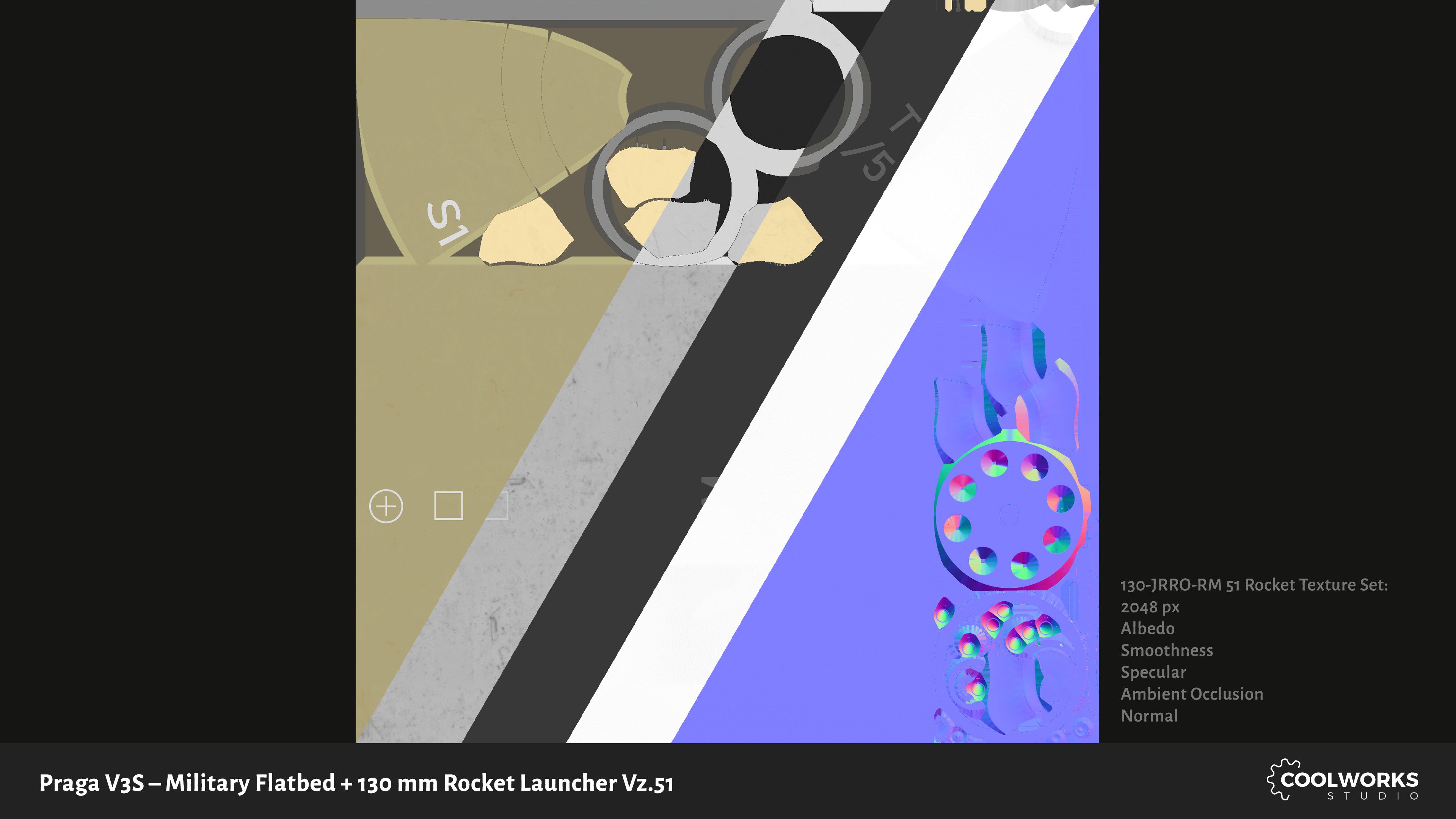 PV3S Truck Flatbed Set Low-poly 3D model_102