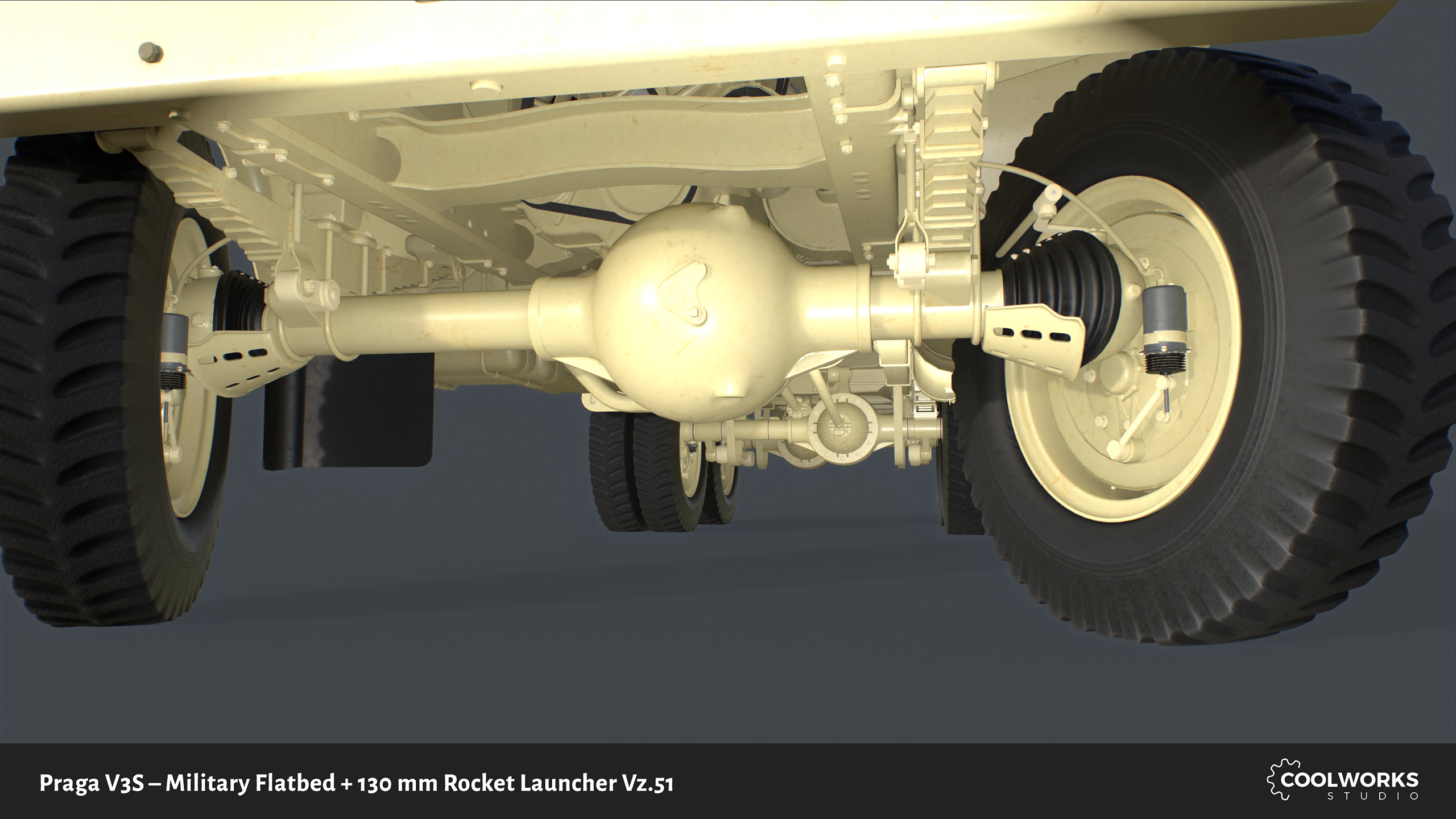 PV3S Truck Flatbed Set Low-poly 3D model_65