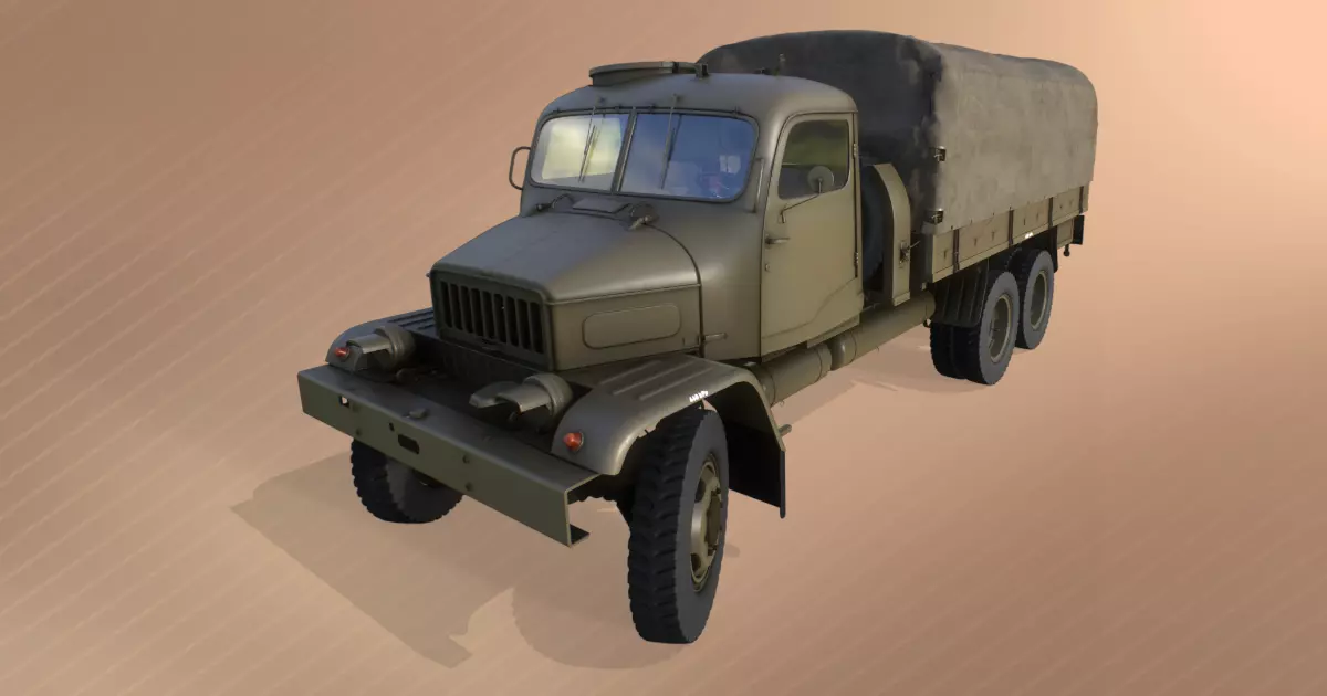 PV3S Truck Flatbed Set Low-poly 3D model_0