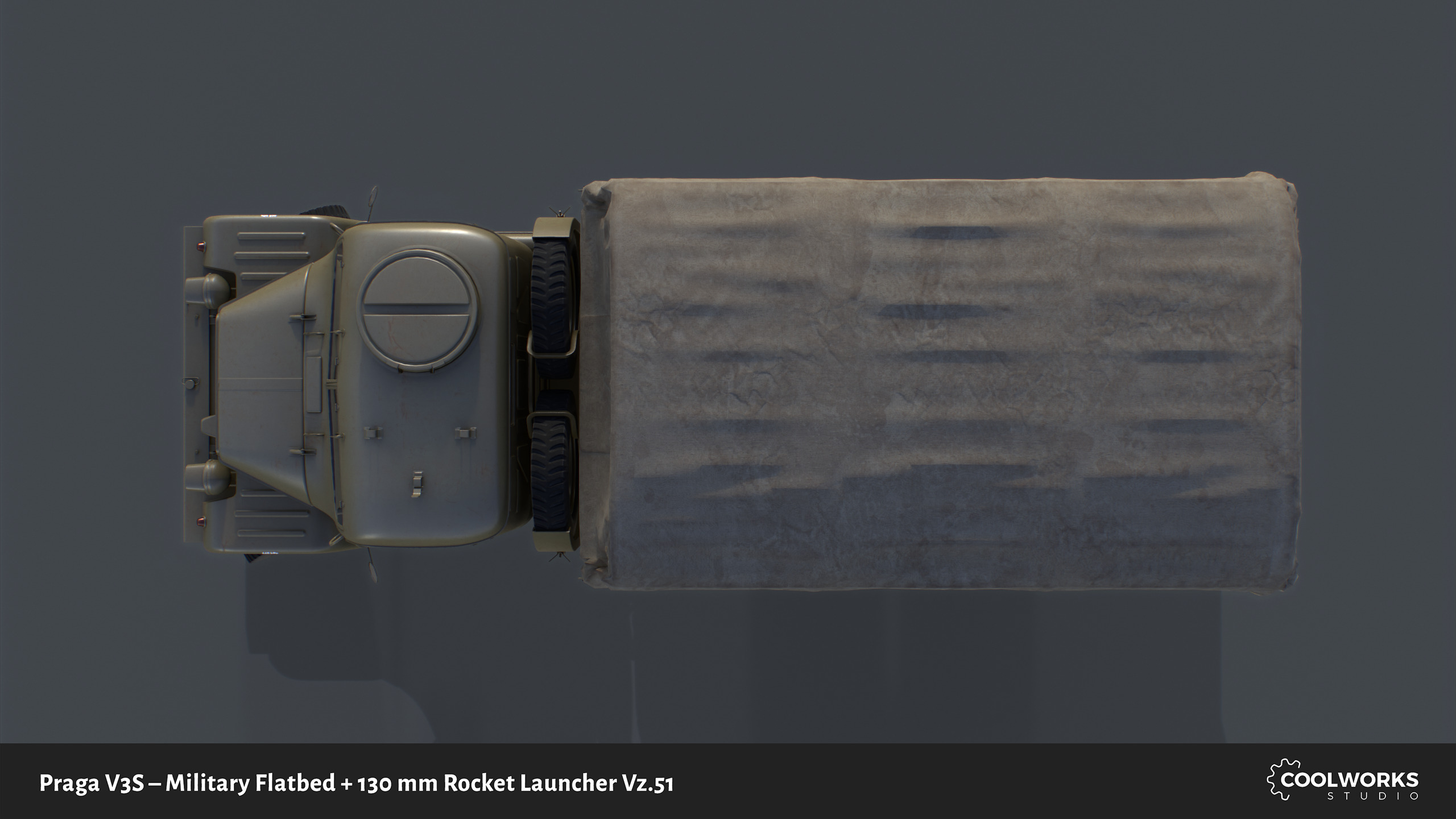 PV3S Truck Flatbed Set Low-poly 3D model_4