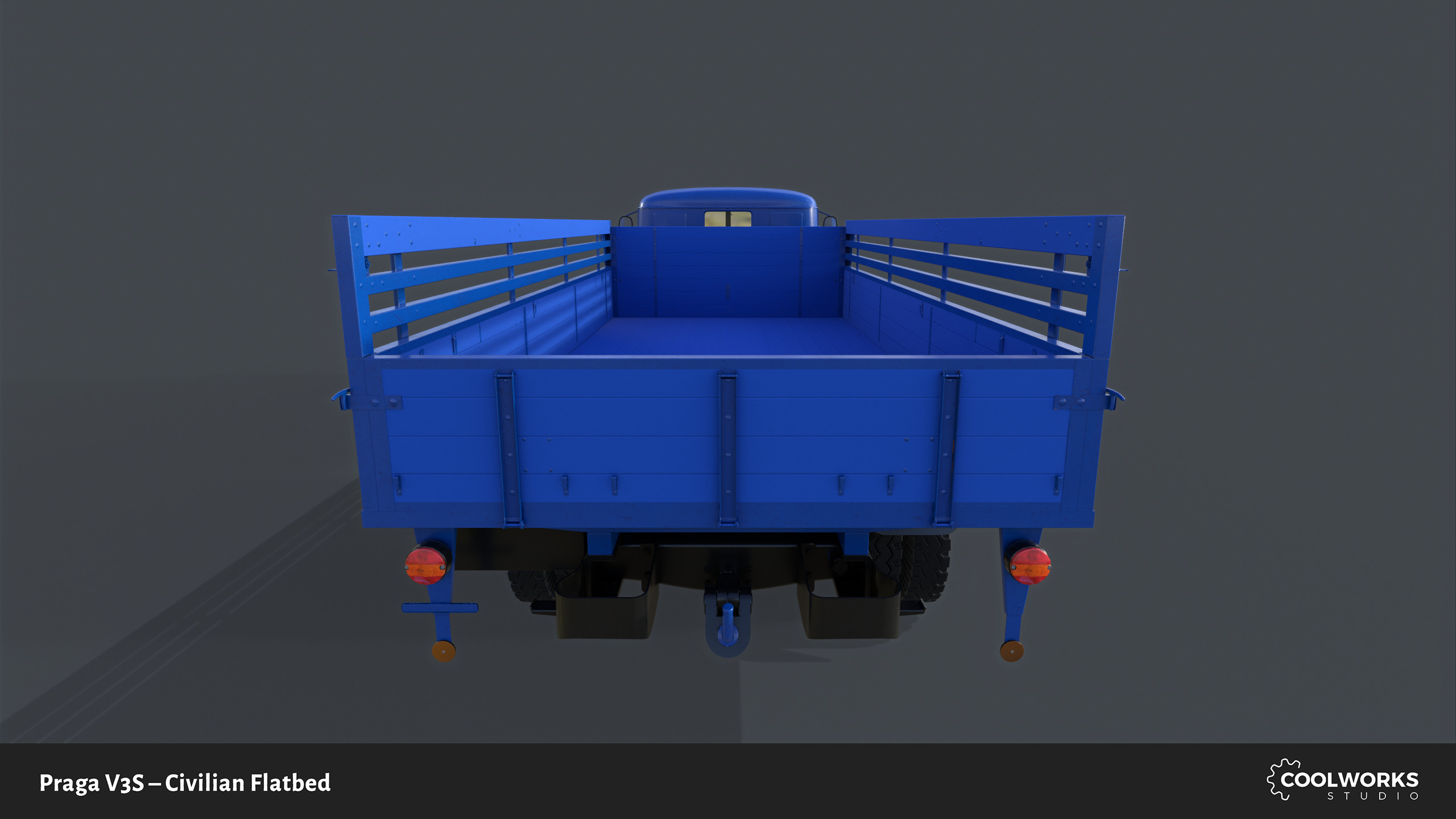 PV3S Truck Flatbed Set Low-poly 3D model_107