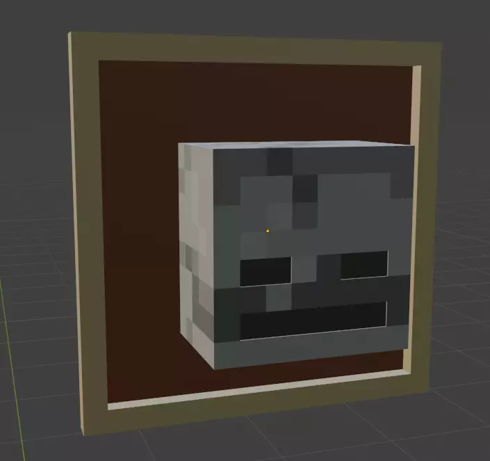 Minecraft Skeleton Head for Mounted Item Frame 3D print model