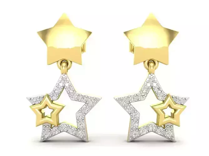 AV 684 Star Shape Drop Earrings 3D print model