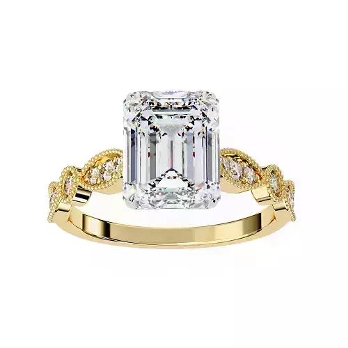 Printable 3D jewelry model of Solitaire Lady Ring with Diamond