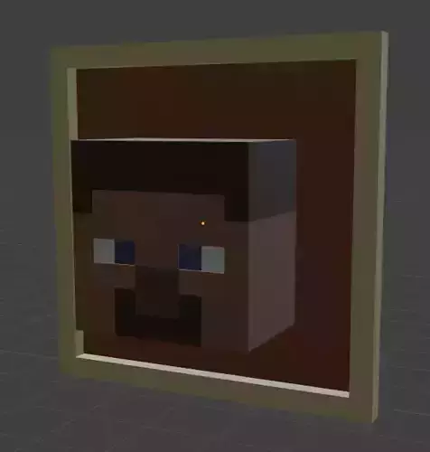 Minecraft Steve Head for Mounted Item Frame 3D print model