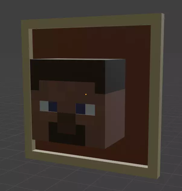 Minecraft Steve Head for Mounted Item Frame 3D print model_0