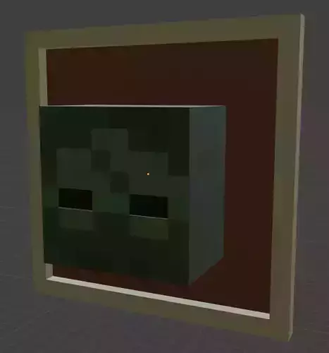 Minecraft Zombie Head for Mounted Item Frame 3D print model