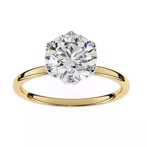 Printable 3D jewelry model of Solitaire Lady Ring with Diamond