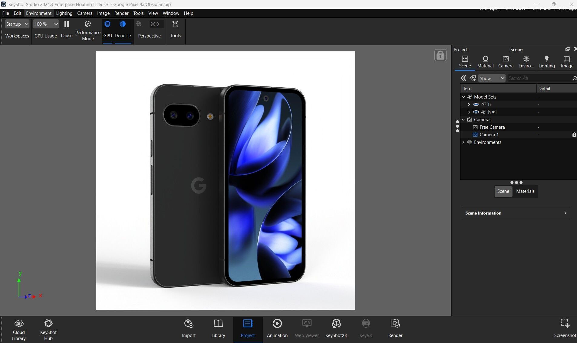 Google Pixel 9a Low-poly 3D model_29