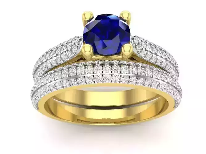 AV 692 Diamond Bridal Engagement Ring With Matching Band