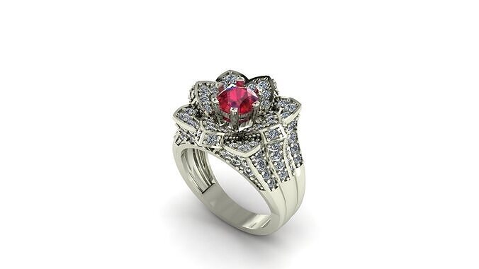 Ruby Engagement Ring 3D print model