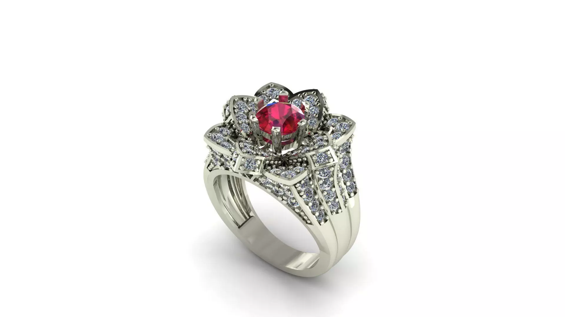 Ruby Engagement Ring 3D print model_0