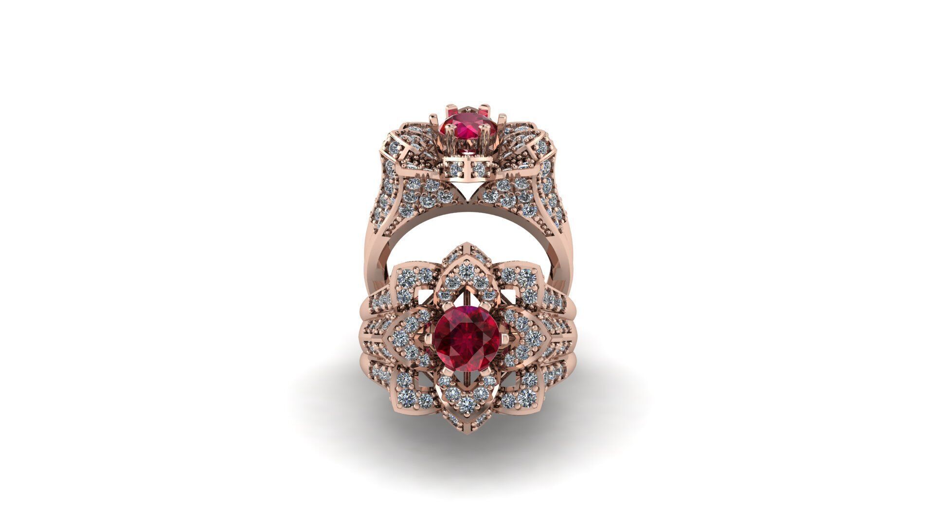 Ruby Engagement Ring 3D print model_8