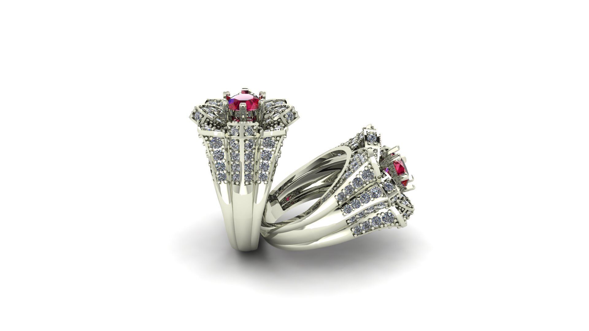 Ruby Engagement Ring 3D print model_9