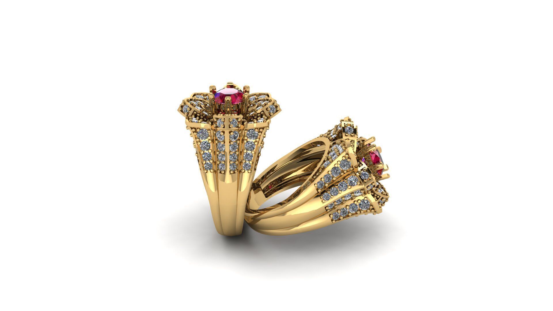 Ruby Engagement Ring 3D print model_10