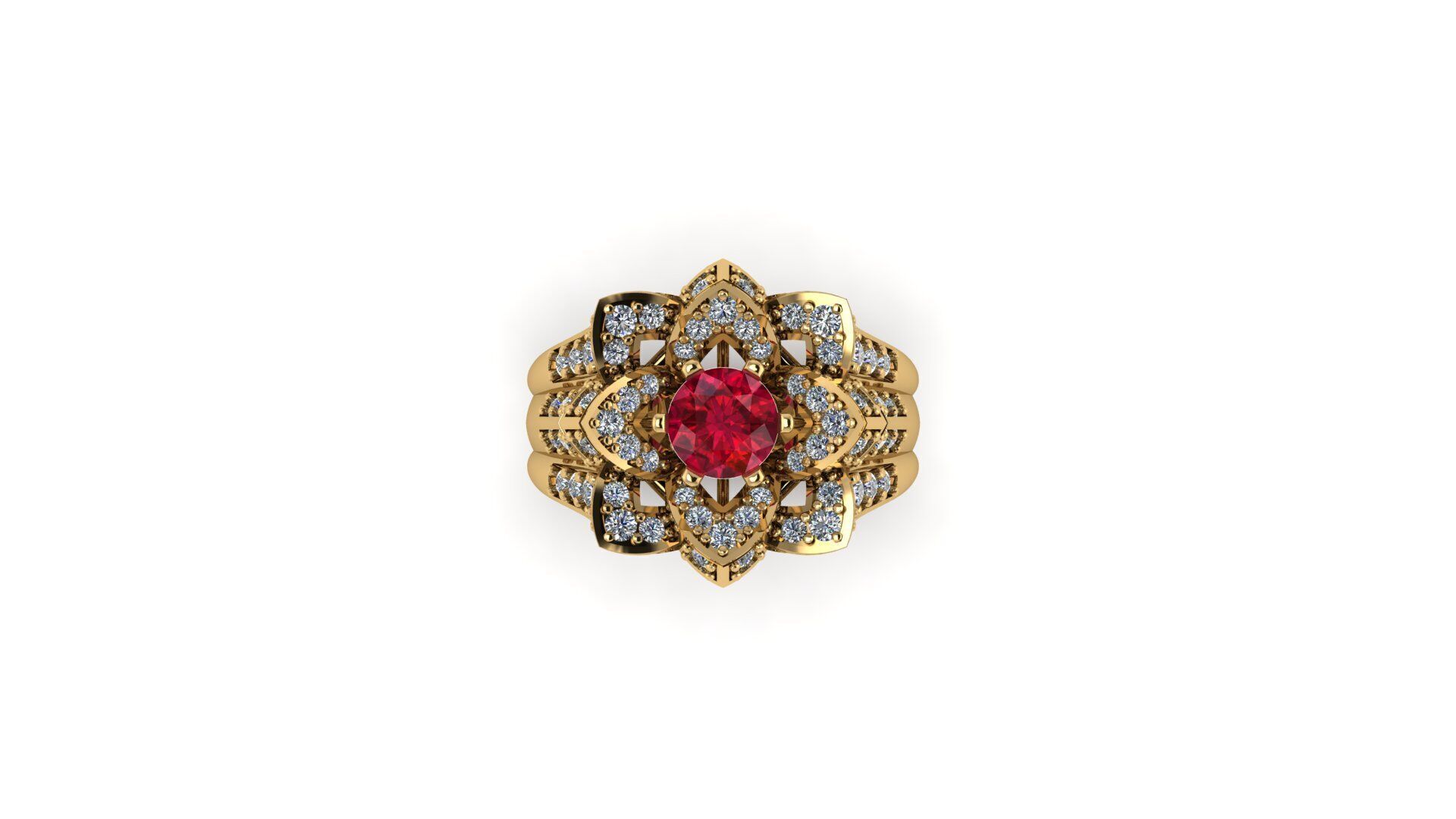 Ruby Engagement Ring 3D print model_16
