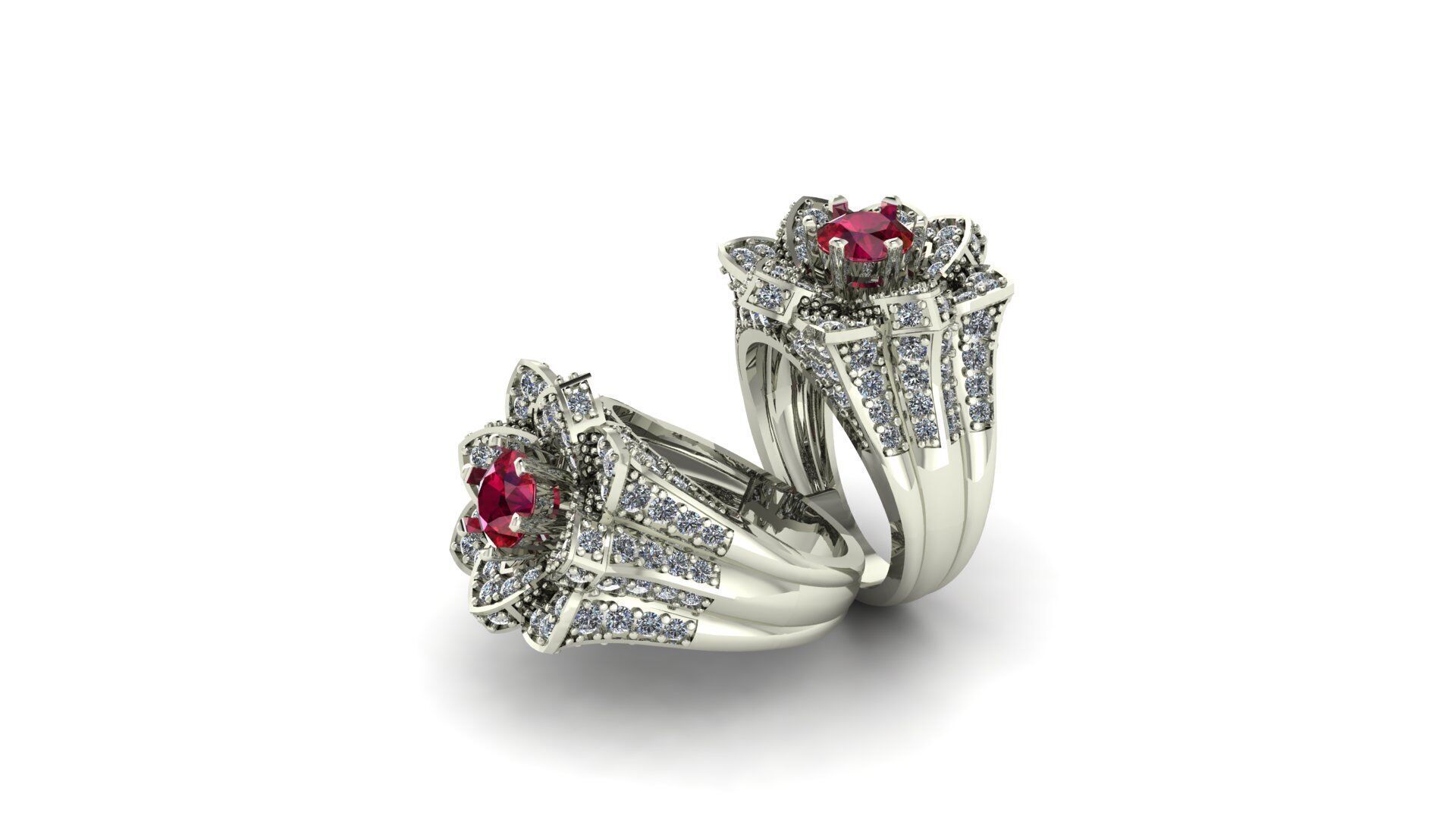 Ruby Engagement Ring 3D print model_3