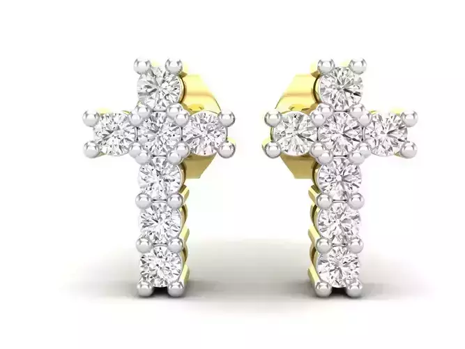 AV 700 Cross Studs Earring 3D print model