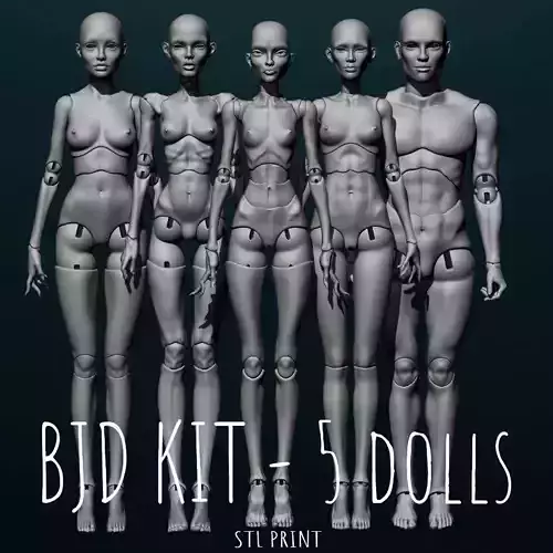 BJD kit - 5 dolls 3D model bjd