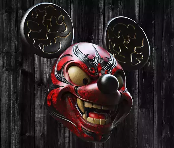 Demon Mouse Mask Scary Mouse mask 3D print model