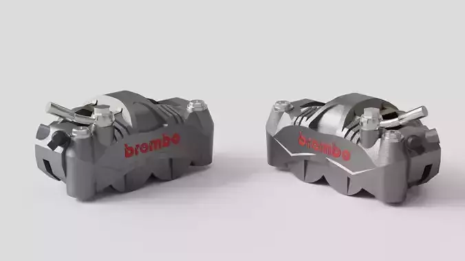 Brembo GP4 RS Caliper Low-poly 3D model