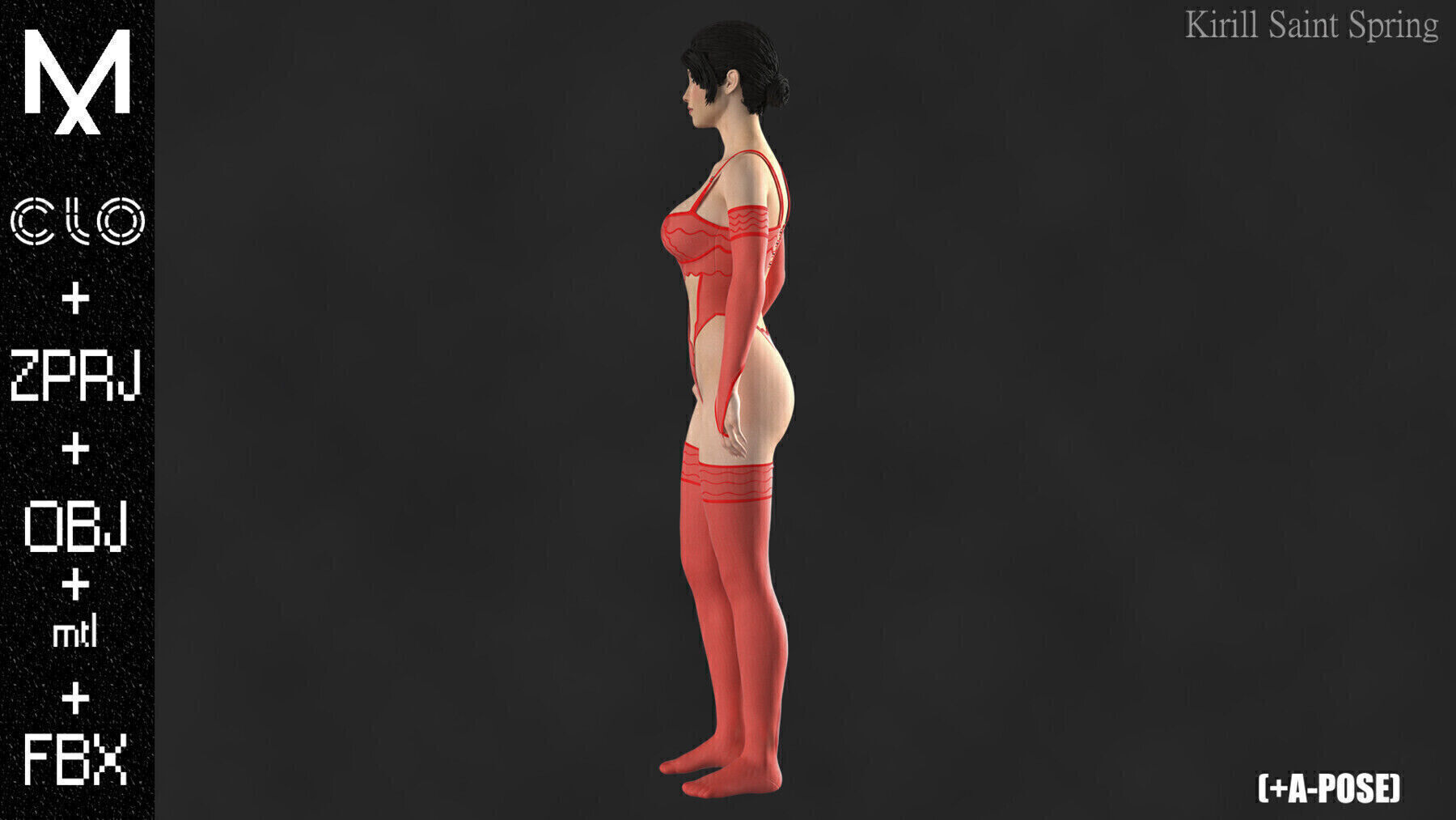 New Underwear Marvelous designer Clo3d OBJ mtl FBX ZPRJ 3D model_7