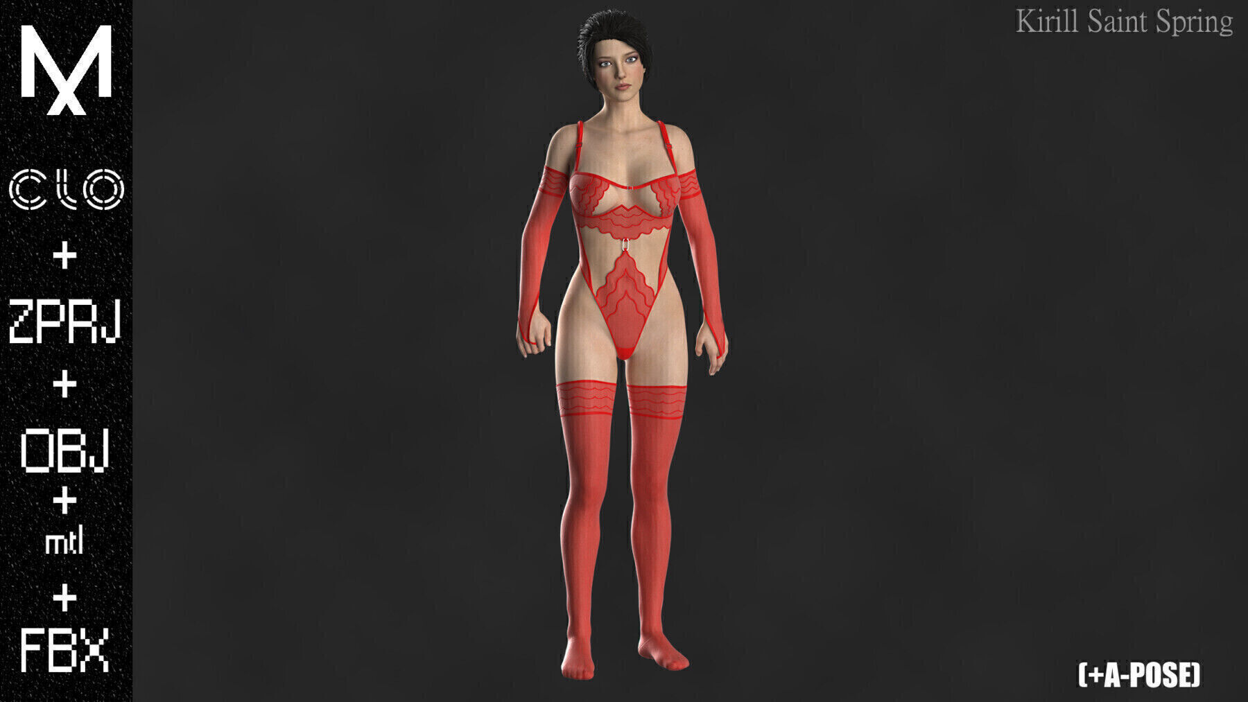 New Underwear Marvelous designer Clo3d OBJ mtl FBX ZPRJ 3D model_3