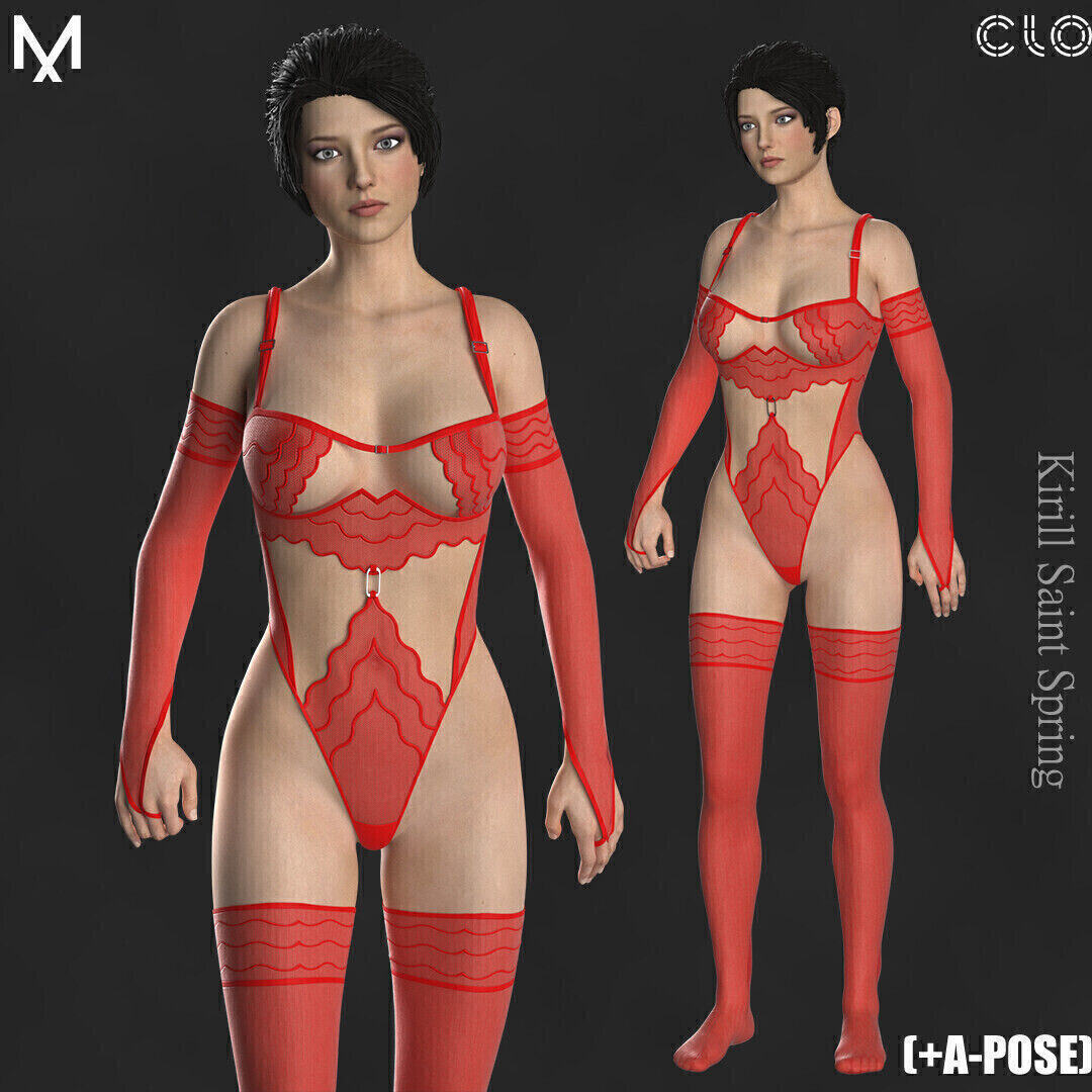 New Underwear Marvelous designer Clo3d OBJ mtl FBX ZPRJ 3D model_2