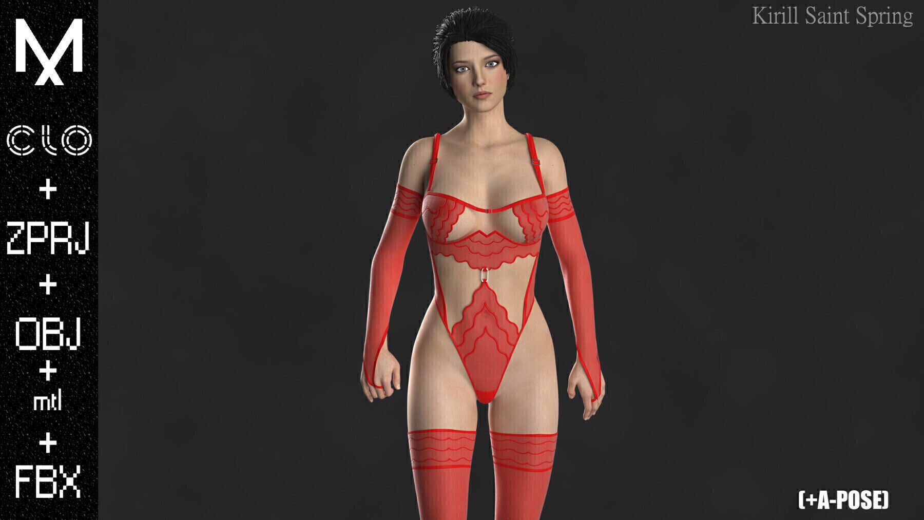 New Underwear Marvelous designer Clo3d OBJ mtl FBX ZPRJ 3D model_1