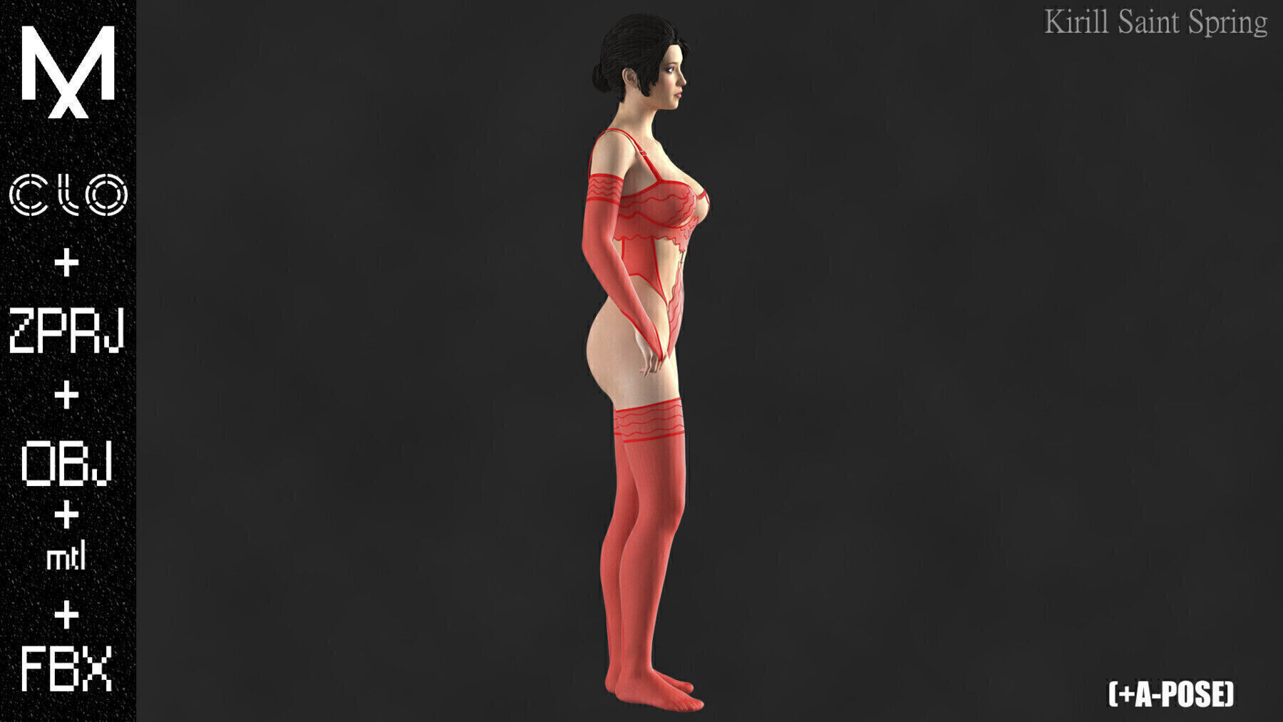 New Underwear Marvelous designer Clo3d OBJ mtl FBX ZPRJ 3D model_9