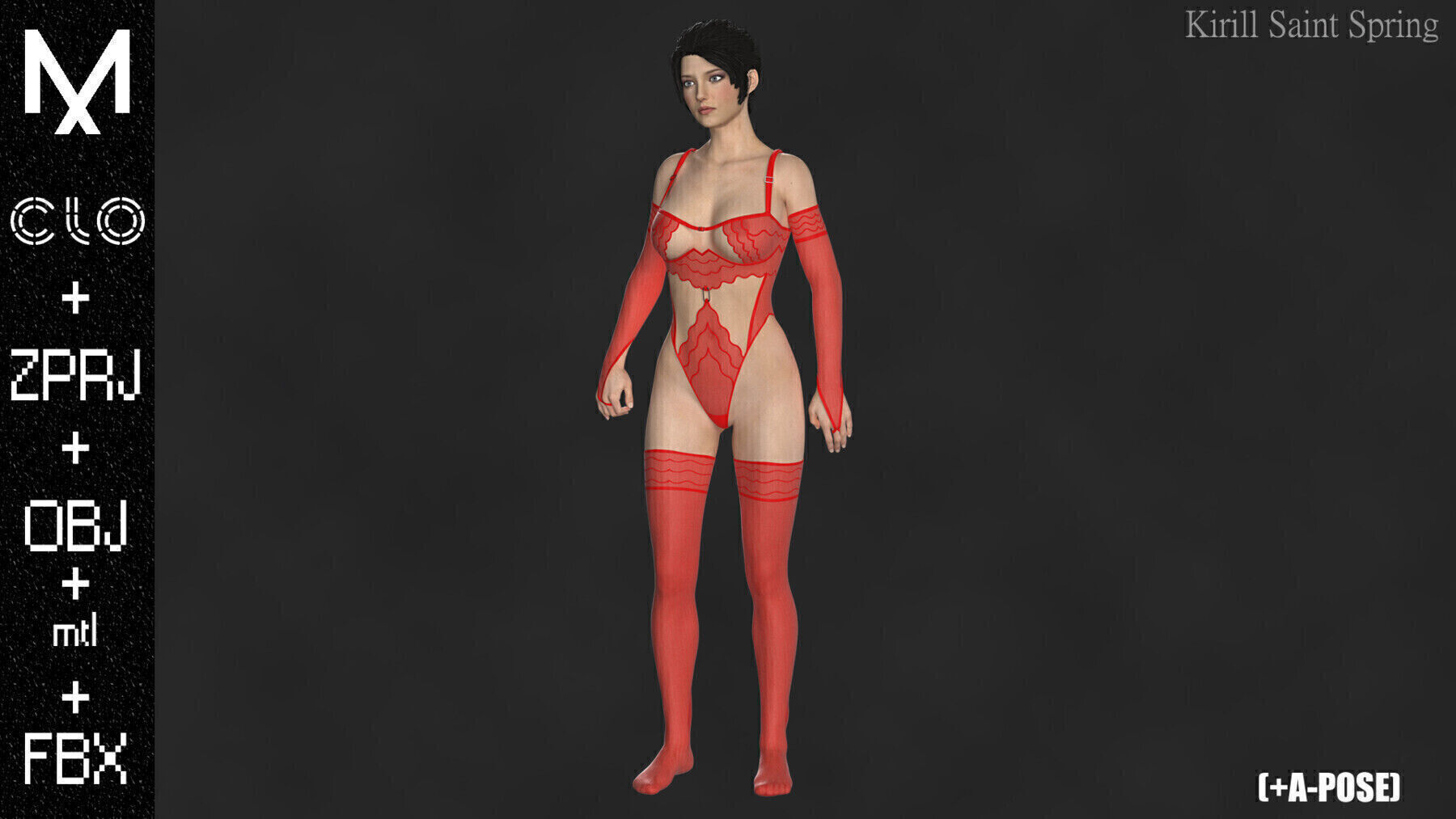 New Underwear Marvelous designer Clo3d OBJ mtl FBX ZPRJ 3D model_6
